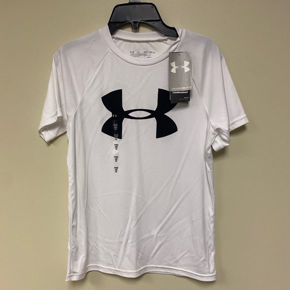 Under Armour Boy's Short Sleeve Tech Big Logo Tee Youth Medium - Picture 1 of 3